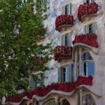 Sant Jordi Day - Red Roses Decorated on Balconies of a Building