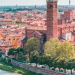 Medieval Towns - Panorama of Old Town with Basilica of Saint Anastasia and Cathedral, Verona, Italy